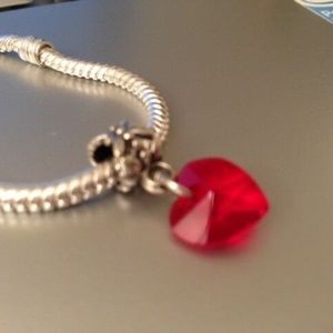Crystal Heart by SWAROVSKI Elements Dangling Charm Bead For Euro Style Bracelets